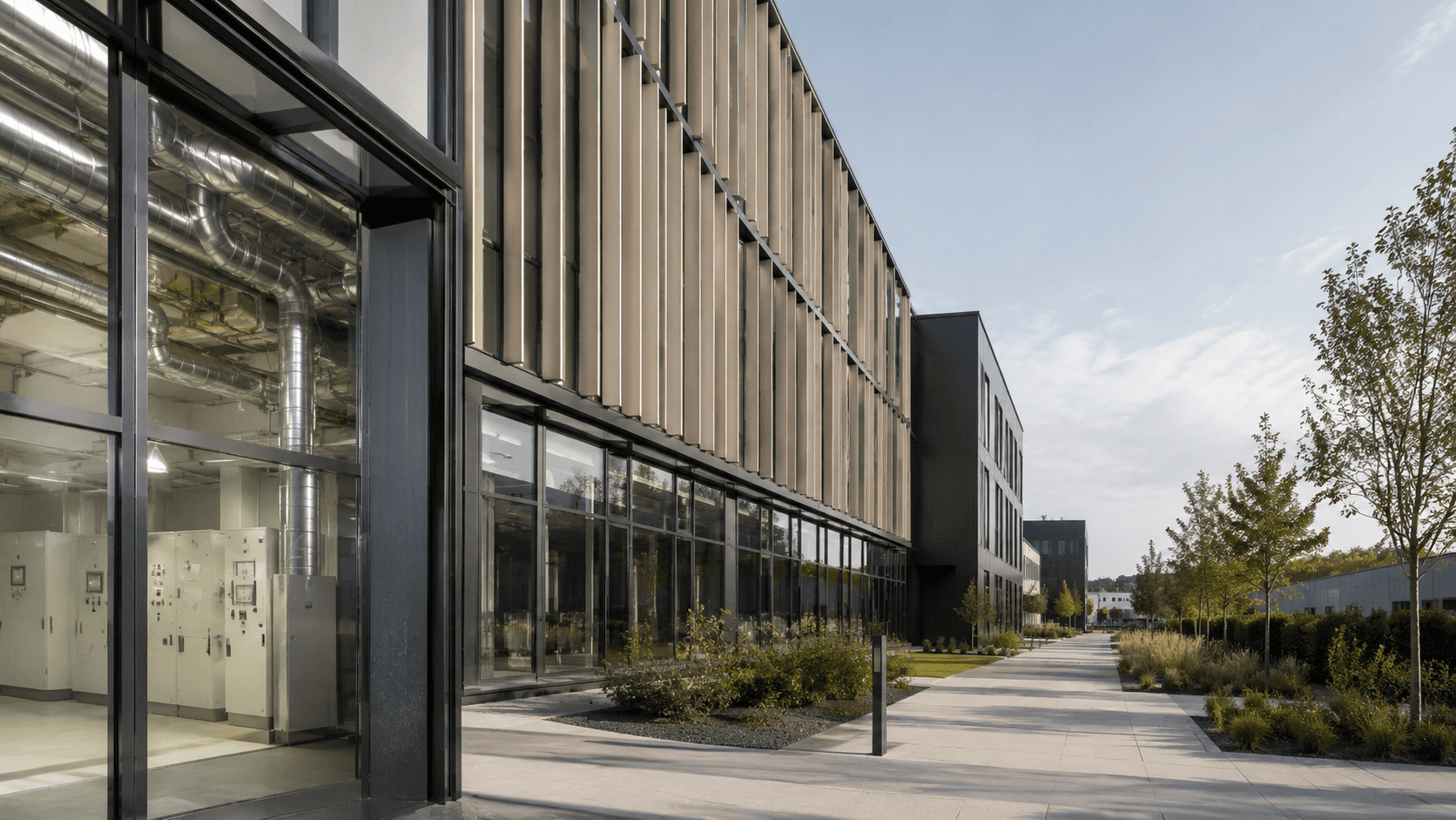 Bâtiment moderne, façade Smart Building