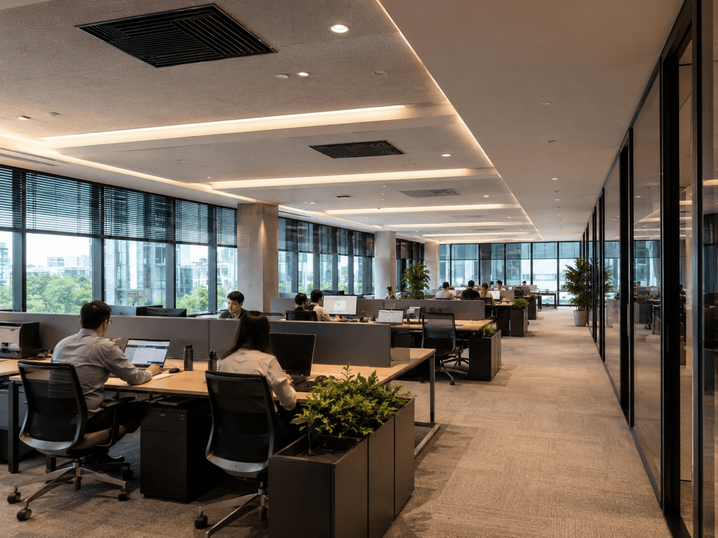 Bureaux modernes en open space